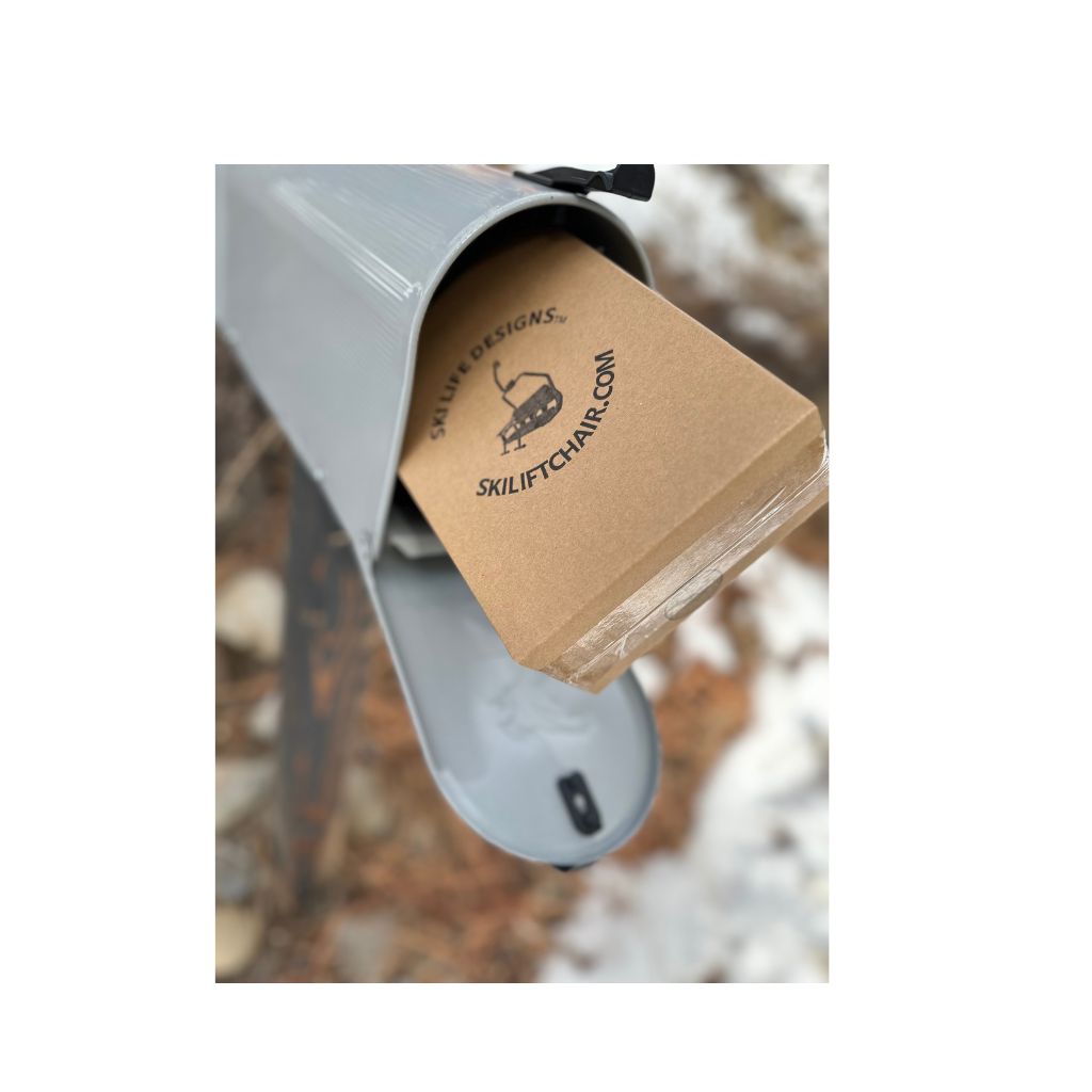 Packaging in mailbox for Ski chair delivery