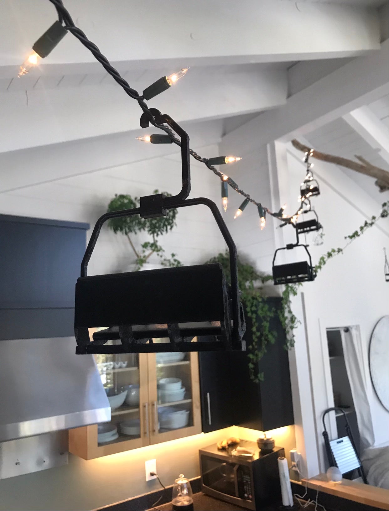 Ski Chair across sting of lights